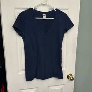 PINK Navy/Speckled V-Neck